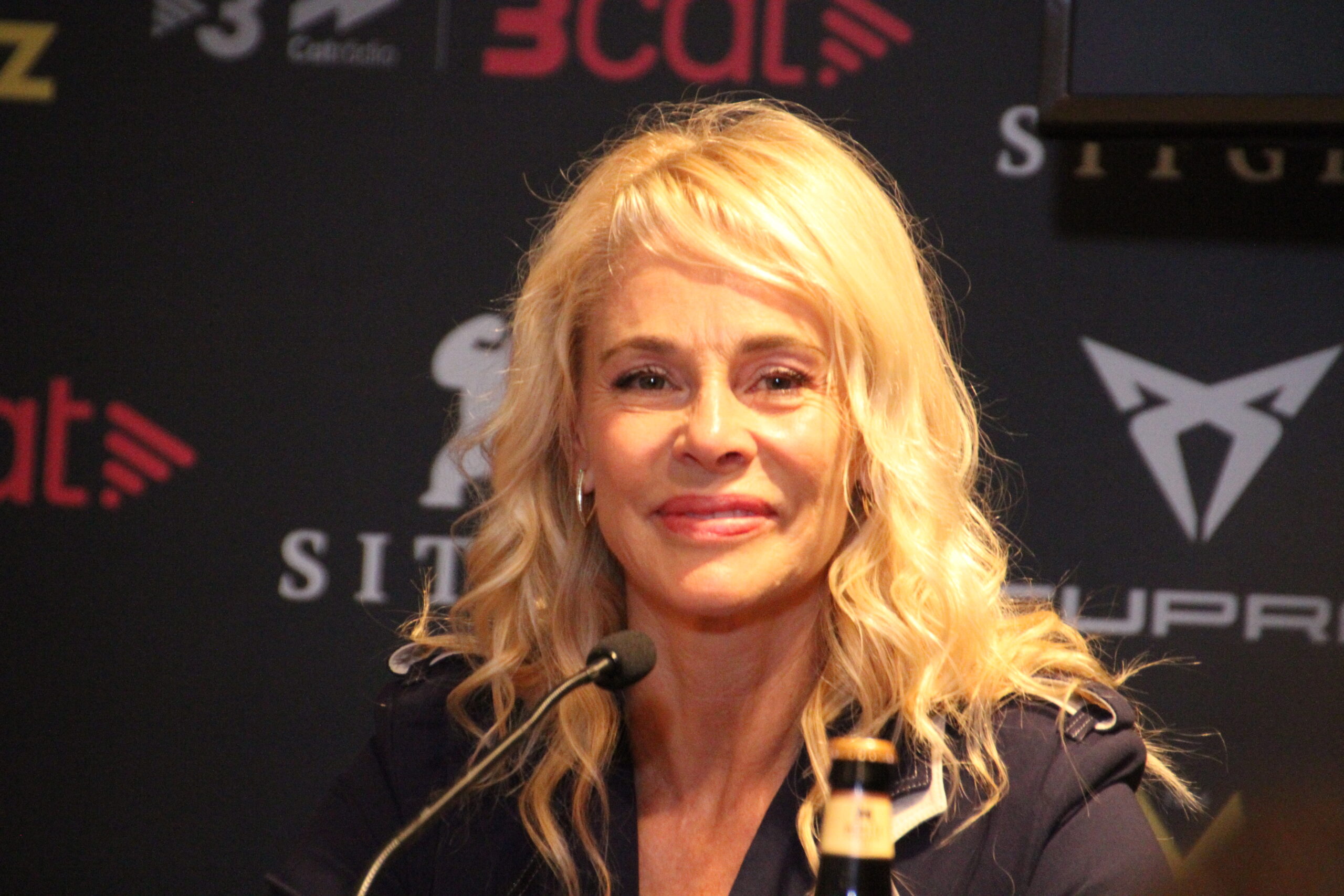 Belén Ruedan en la rueda de prensa de La Ermita, en Sitges Film Festival 2023